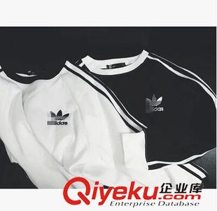 夏季原宿風T恤 {dj2}定制AD刺繡經典版復古套頭條紋小清新加絨衛衣港風情男女原始圖片3