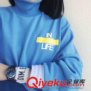 夏季原宿風(fēng)T恤 韓國(guó)ulzzang {dj2}定制 小高領(lǐng)拼色口袋寬松款套頭衛(wèi)衣 男女原始圖片2