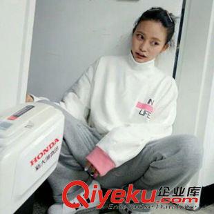 夏季原宿風(fēng)T恤 韓國(guó)ulzzang {dj2}定制 小高領(lǐng)拼色口袋寬松款套頭衛(wèi)衣 男女原始圖片3