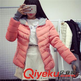 棉衣 實拍2015秋冬新款韓版女士女短款加厚大碼修身長袖連帽外套原始圖片3