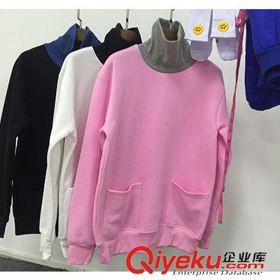 秋冬原宿風 韓國ulzzang復古衛(wèi)衣古著原宿網(wǎng)紅同款大口袋情侶高領(lǐng)寬松衛(wèi)衣原始圖片3