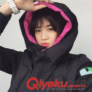 秋冬原宿風(fēng) 實拍2015明星同款羽絨服女中長款加厚大毛領(lǐng)韓版寬松大碼顯瘦原始圖片2
