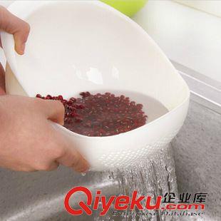 創(chuàng)意廚房用品 炫彩加厚廚房淘米器 洗米篩淘米盆原始圖片3