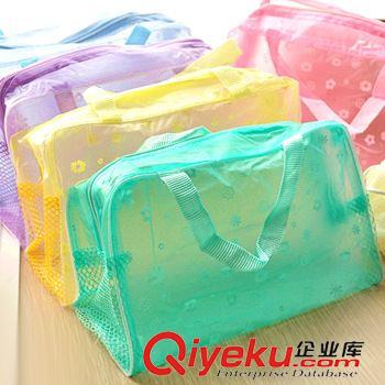 化妝美容工具 夏日出游必備 碎花透明防水化妝品洗漱沐浴用品收納袋批發(fā)原始圖片3