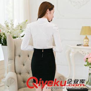 8.13 2015年秋季新款女裝長(zhǎng)袖襯衫短裙兩件套OL通勤職業(yè)套裝原始圖片2