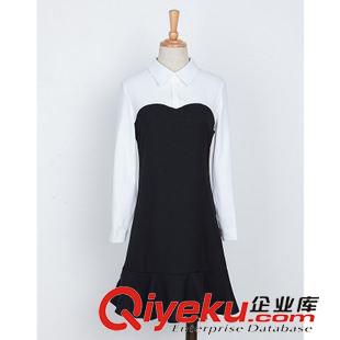 7.14 2015秋裝新款氣質(zhì)名媛娃娃領(lǐng)襯衫修身長袖連衣裙包臀打底魚尾裙女原始圖片3