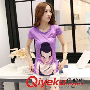 6.17 2015女夏印花T恤白搭糖果色小衫 休閑熱褲半身裙時(shí)尚兩件套裝潮原始圖片2