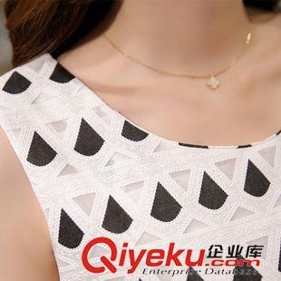 6.19 2015夏季新款小清新日韓系修身顯瘦無袖圓領蕾絲時尚連衣裙短裙女原始圖片3