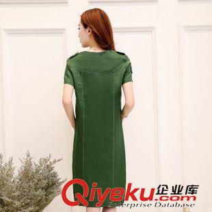 6.23 2015夏季新品中長(zhǎng)裙韓版寬松顯瘦短袖裙子前短后長(zhǎng)圓領(lǐng)連衣裙女裝原始圖片2