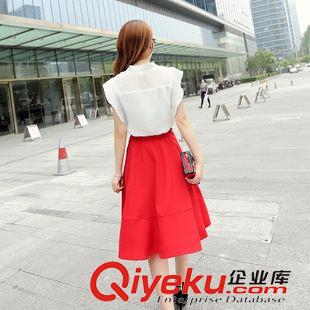 5.18 連衣裙2015春夏季女裝雪紡中長裙韓系氣質(zhì)淑女修身顯瘦兩件套裝裙原始圖片2