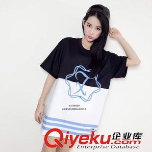 夏季爆款 2225韓國東大門代購西記新款雙面印花大版中袖休閑寬松運動T恤原始圖片2