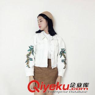 第十四期 19022韓國(guó)東大門代購(gòu)實(shí)拍 秋季新品{dj2}定制顯高顯瘦刺繡牛仔外套