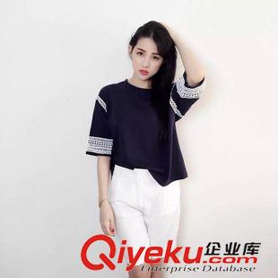 T恤 6212韓國東大門代購實拍小白 蕾絲拼接寬松大碼女裝短袖女式T恤潮原始圖片2