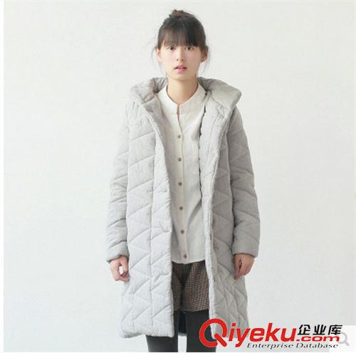 -----》棉服 呢大衣 N023日系小清新文藝加厚棉衣立領(lǐng)棉服長(zhǎng)款百搭外套棉服原始圖片2