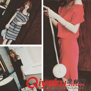 8月27號新款 2015夏季韓版新款大碼女裝經典黑白條紋t恤短袖修身夏季打底衫
