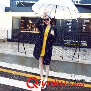 10-10 代理加盟2015新款女裝 冬季潮流中長(zhǎng)款波點(diǎn)毛呢顯瘦寬松女式外套原始圖片2