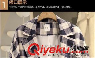 9-9 東大門一件代發2015秋冬新款女西裝外套韓版時尚修身格子中長款原始圖片2