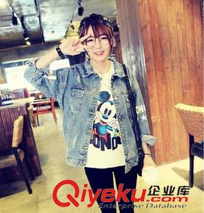 牛仔外套 2015秋季新款 時尚可愛女裝寬松顯瘦蝙蝠袖牛仔外套潮女長袖上衣原始圖片3