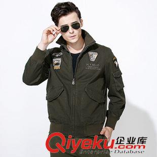 夾克外套 2015街頭潮牌男裝棉服加厚夾克運動休閑寬松口袋拉鏈純色男棉外套原始圖片2