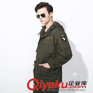 風衣棉服 男風衣春秋款大衣男士中長款連帽休閑軍旅戶外純棉男裝批發定制