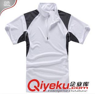 時尚休閑t恤 立領(lǐng)吸濕排汗T恤 男式拼色T恤生產(chǎn)廠家 運(yùn)動T恤訂做原始圖片2