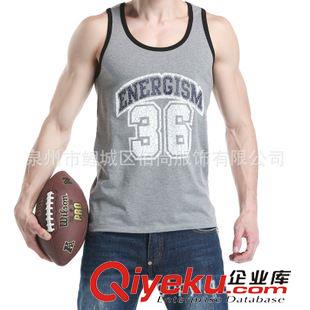 男士時尚背心 SEOBEAN/希賓夏季男士背心數字圖案打底背心男款歐美風休閑背心原始圖片2