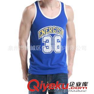 男士時尚背心 SEOBEAN/希賓夏季男士背心數字圖案打底背心男款歐美風休閑背心原始圖片3