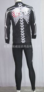 長袖騎行服系列 供應(yīng)戶外騎行運(yùn)動(dòng)服裝冬季骨骼長袖抓絨保暖騎行服定制原始圖片2