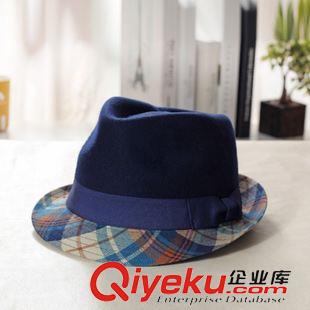 毛呢帽 藝海帽子 韓版春天款女士禮帽 圓頂春季 英倫撞色毛呢時裝帽批發(fā)原始圖片2
