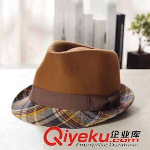 毛呢帽 藝海帽子 韓版春天款女士禮帽 圓頂春季 英倫撞色毛呢時裝帽批發(fā)原始圖片3