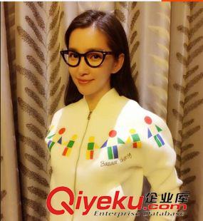9月8號新款 包郵女*秋季韓版明星同款彩色小人衛衣長袖棒球服開衫外套情侶裝