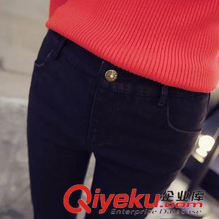 10月31號新款 包郵女*秋冬新品2015時尚簡約加厚顯瘦彈力百搭小腳牛仔打底褲女原始圖片3