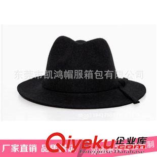 禮帽 秋冬時尚休閑寬檐帽子 優(yōu)雅英倫爵士風圓頂禮帽 女士禮帽原始圖片3