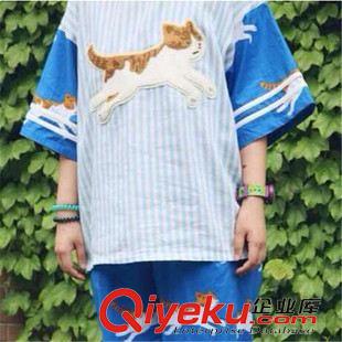 2015-06上新 塔卡沙 貓咪T恤 韓版寬松大碼 男女古著情侶裝班服 軟妹夏裝
