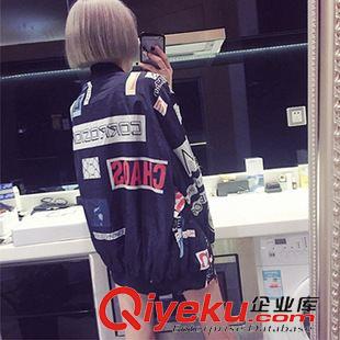 GD權志龍同款 2015GD權志龍韓國uaulzzang原宿印花棒球情侶男女秋冬風衣外套女原始圖片3