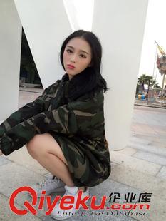 GD權志龍同款 實拍1369權志龍GD迷彩寬松字母數字長款加厚夾棉外套棉襖風衣原始圖片3