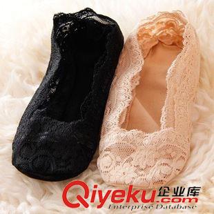 爆款女襪 爆款gd韓國(guó)淺口蕾絲硅膠隱形船襪腳底防滑防脫船襪女士花邊襪原始圖片2