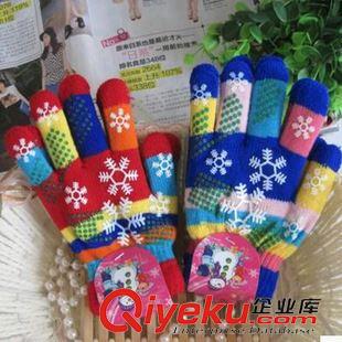 兒童 手套 彩色雪花兒童全指手套冬幼兒園男女學生3-5歲保暖廠家直銷原始圖片2
