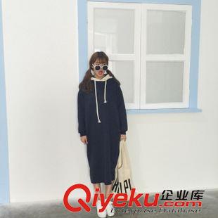 10月22號(hào)上新！ 三葉實(shí)拍2015秋冬新款 文藝帶帽帽衫連衣裙長(zhǎng)裙原始圖片2
