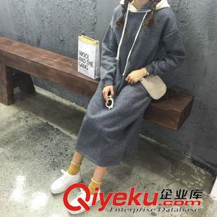 10月22號(hào)上新！ 三葉實(shí)拍2015秋冬新款 文藝帶帽帽衫連衣裙長(zhǎng)裙原始圖片3