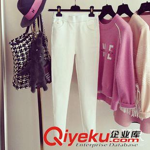 10月22號上新！ 2015秋冬韓國代購修身百搭彈力黑白牛奶絲加絨打底褲長褲原始圖片3