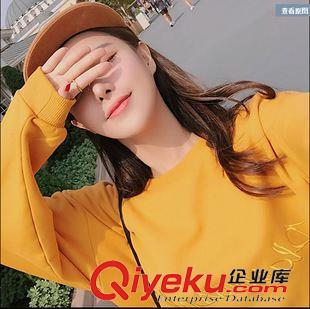 10月18號上新！ 2015秋冬韓國現(xiàn)在{zlx}的黃色芒果刺繡套頭衛(wèi)衣 加絨