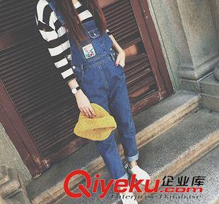 10月17號上新！ 韓國背帶褲女2015秋冬新款寬松牛仔垮褲 女韓版米奇卡通長褲原始圖片3