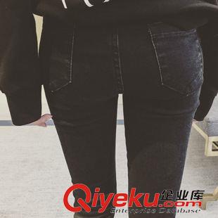 10月17號上新！ 2015秋冬新款高腰牛仔褲女修身做舊破洞漸變鉛筆褲原始圖片2