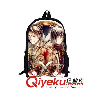 海賊+巨人+食尸鬼系列 進擊的巨人雙肩包 艾倫 三笠 小學生背包 挎包 動漫書包 動漫周邊原始圖片3