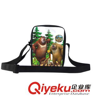 時(shí)尚挎包 時(shí)尚新款卡通熊出沒(méi)可愛(ài)單肩斜挎包 兒童卡通書包幼兒手提斜挎包原始圖片2