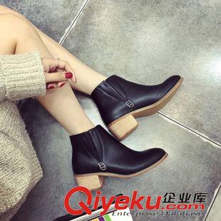 9月新款推薦 2015新款英倫流蘇裸靴潮女短靴粗跟圓頭碼春秋磨砂zp單靴