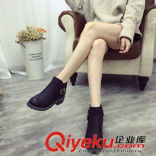 9月新款推薦 廠價(jià)直銷(xiāo) 潮秋冬季皮帶扣厚底馬丁短靴粗跟女靴子裸靴百搭女鞋