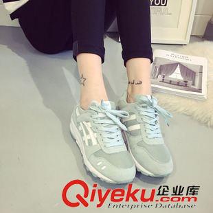 時尚運動鞋 韓版小白鞋女2015春秋袁姍姍同款系帶厚底運動鞋跑步松糕休閑鞋