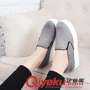 女式套腳鞋 2015新款女鞋潮絨面一腳蹬 休閑平底單鞋 楊冪同款樂福鞋女鞋子原始圖片2